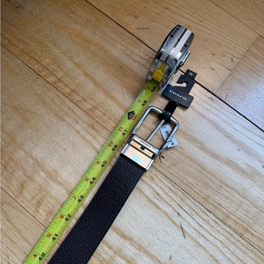 Coach Reversible Black and Brown Leather Belt with Silver Buckle - One Size - Picture 4 of 4